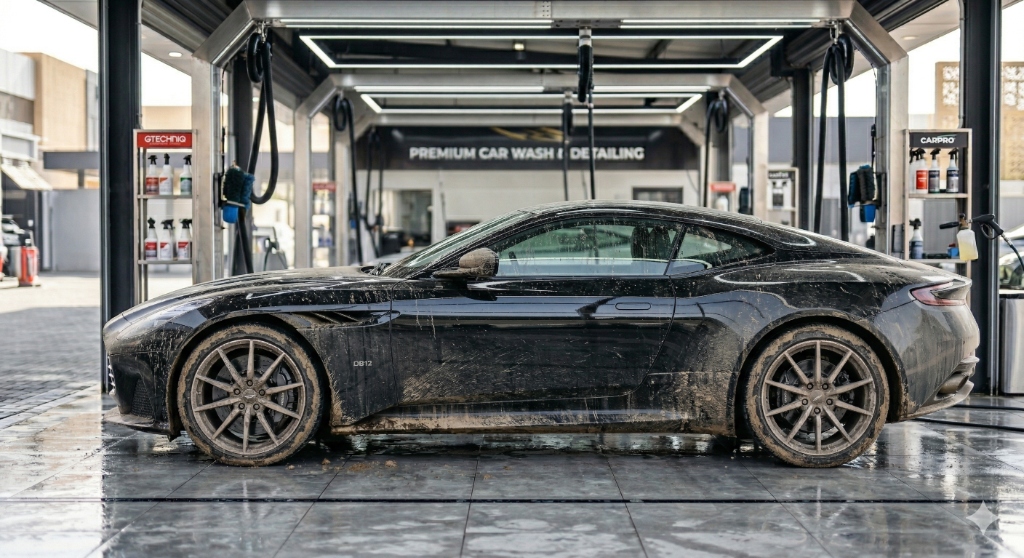 Dirty SUV before cleaning